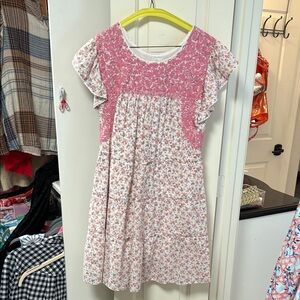 J Marie Floral Pink and White Dress (M)